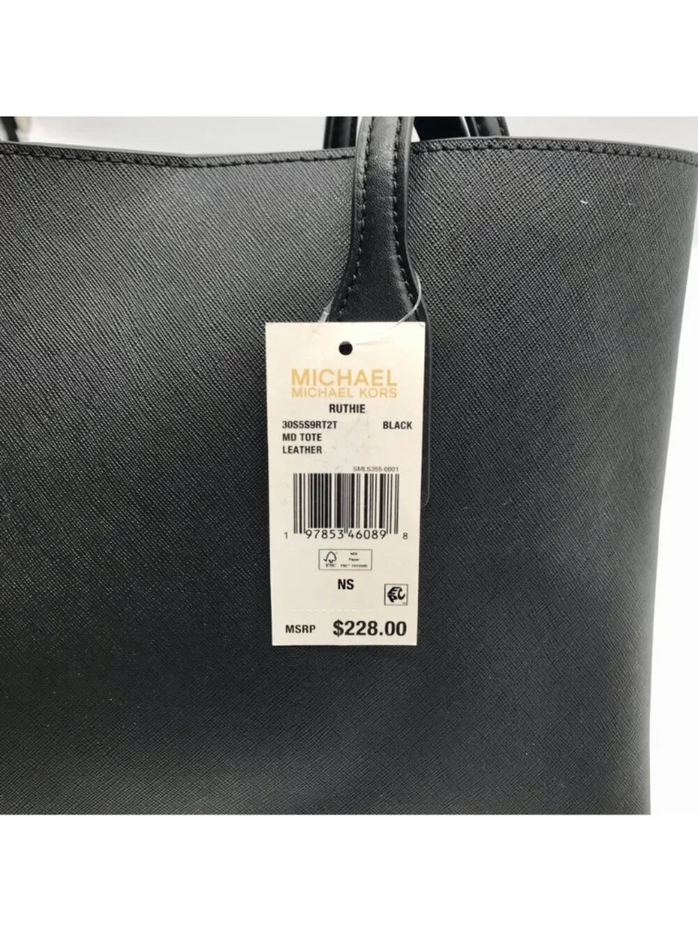 Michael Kors Black Ruthie Leather Tote Bag